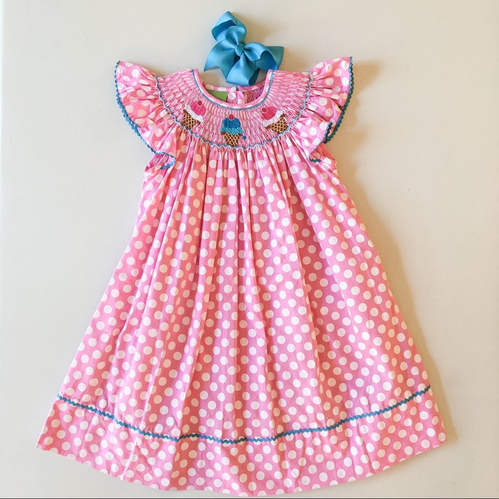 Smocked Girls Ice Cream Dress - 24 MONTHS